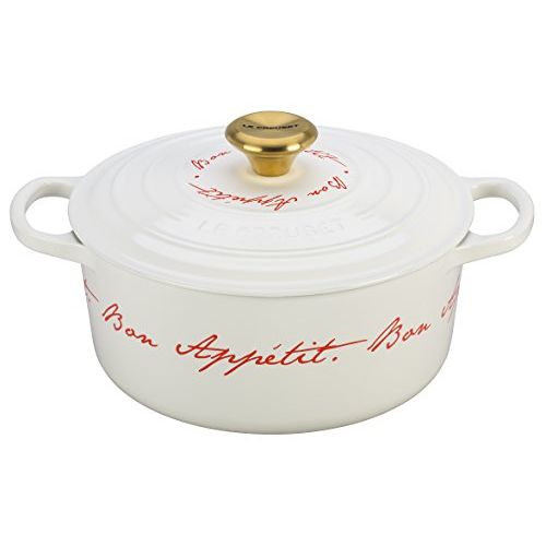 르크루제 Le Creuset Signature Enameled Cast-Iron 4-1/2-Quart Round French (Dutch) Oven, White