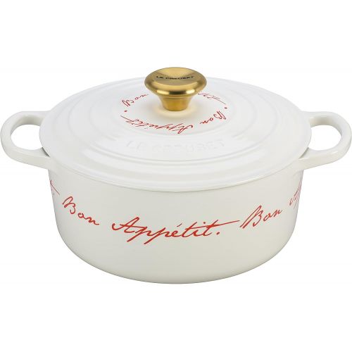 르크루제 Le Creuset Signature Enameled Cast-Iron 4-1/2-Quart Round French (Dutch) Oven, White