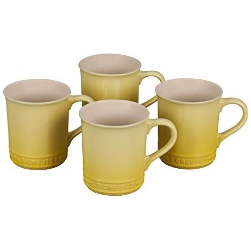 르크루제 Le Creuset PG90433A-001M Stoneware Mug, Set of 4, 14-Ounce, Soleil