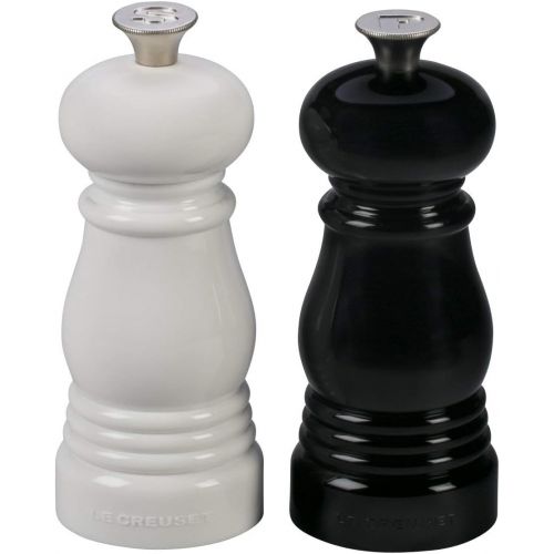 르크루제 Le Creuset MG510-BW Petite Salt and Pepper Mill Set, 5 x 2, Black & White