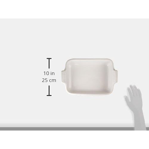 르크루제 Le Creuset PG0700-3216 Heritage Stoneware Rectangular Dish, 12-by-9-Inch, White