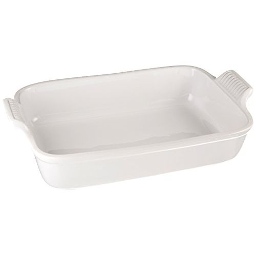 르크루제 Le Creuset PG0700-3216 Heritage Stoneware Rectangular Dish, 12-by-9-Inch, White