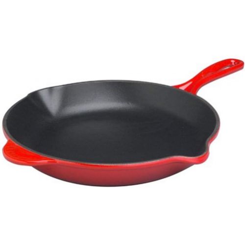 르크루제 Le Creuset Enameled Cast-Iron 10-1/4-Inch Skillet with Iron Handle, Cherry