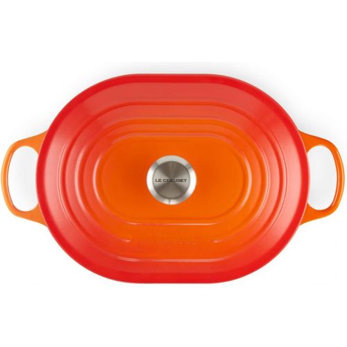 르크루제 Le Creuset LS2512-312SS Enameled Caset Iron Dutch Oven, 3.75 qt, Flame