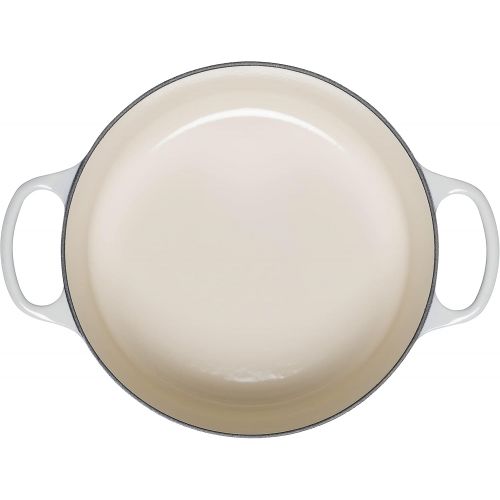 르크루제 Le Creuset LS2501-24716SS Signature Round Dutch Oven, 4.5 QT, Meringue