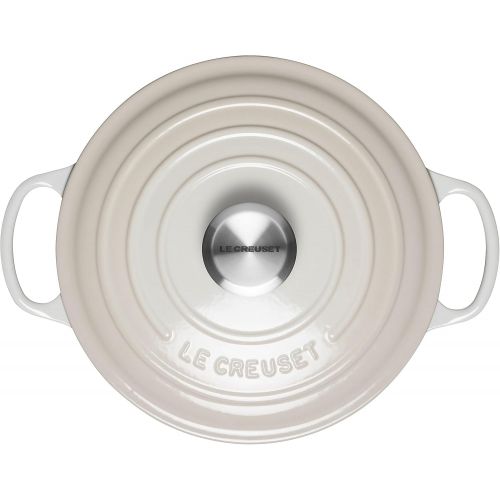 르크루제 Le Creuset LS2501-24716SS Signature Round Dutch Oven, 4.5 QT, Meringue