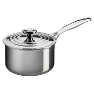 Le Creuset SSP1100-16 Tri-Ply Stainless Steel Saucepan with Lid, 2-Quart