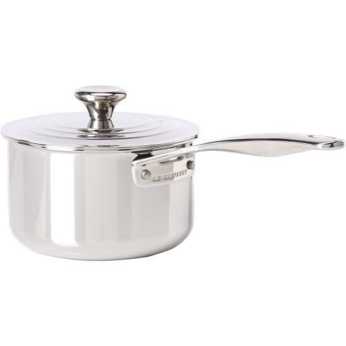 르크루제 Le Creuset SSP1100-16 Tri-Ply Stainless Steel Saucepan with Lid, 2-Quart