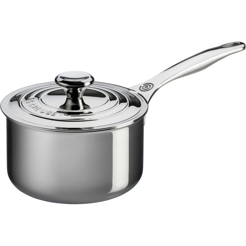 르크루제 Le Creuset SSP1100-16 Tri-Ply Stainless Steel Saucepan with Lid, 2-Quart