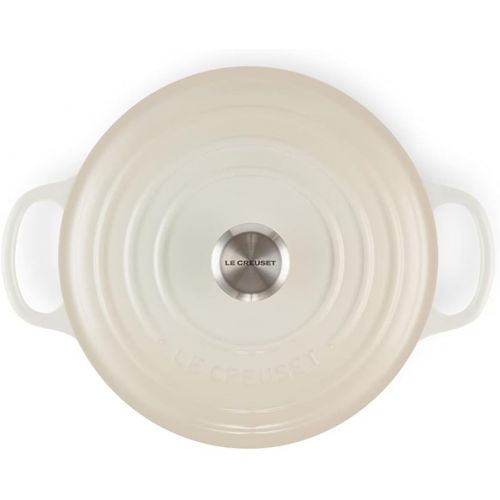 르크루제 Le Creuset LS2501-22716SS Signature Round Dutch Oven, 3.5 QT, Meringue