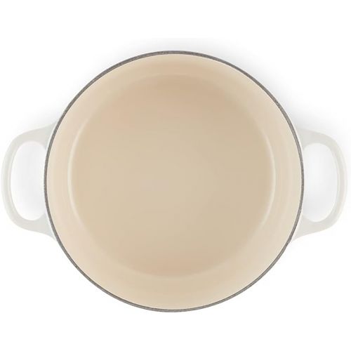 르크루제 Le Creuset LS2501-22716SS Signature Round Dutch Oven, 3.5 QT, Meringue