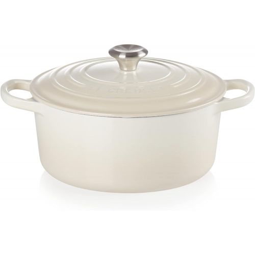 르크루제 Le Creuset LS2501-22716SS Signature Round Dutch Oven, 3.5 QT, Meringue