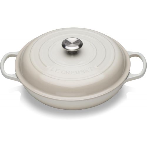 르크루제 Le Creuset LS2532-30716SS Signature Braiser, 3.5 QT, Meringue