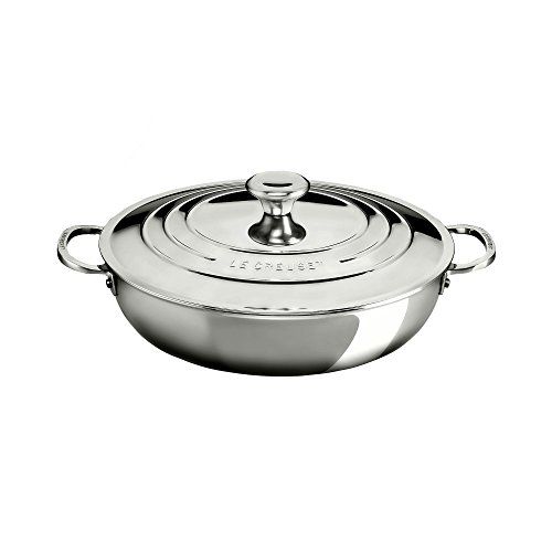 르크루제 Le CreusetSSP8100-30 Tri-Ply Stainless Steel Braiser with Lid, 5-Quart