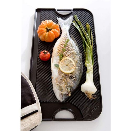 르크루제 Le Creuset L2066-20 Enameled Giant Reversible Grill/Griddle Cast Iron, 18.5, Matte Black