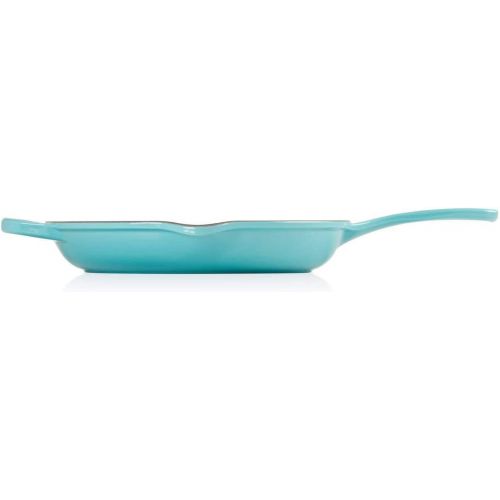 르크루제 Le Creuset LS2024-2317 Enameled Cast Signature Iron Handle Skillet, 9, Caribbean