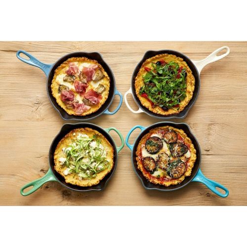 르크루제 Le Creuset LS2024-2317 Enameled Cast Signature Iron Handle Skillet, 9, Caribbean