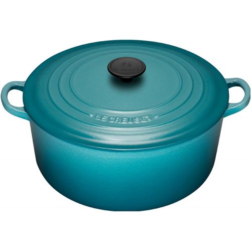 르크루제 Le Creuset Signature Caribbean Enameled Cast Iron Round French Oven, 5.5 Quart