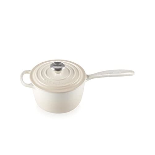 르크루제 Le Creuset LS2518-16716SS Signature Saucepan, 1.75 QT, Meringue