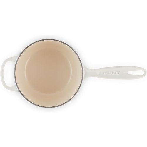 르크루제 Le Creuset LS2518-16716SS Signature Saucepan, 1.75 QT, Meringue