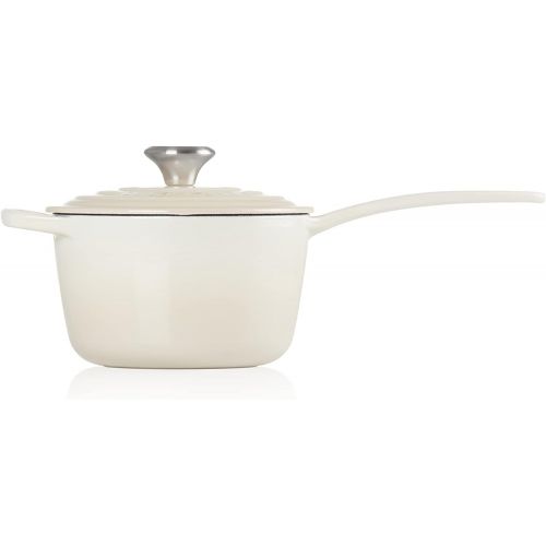 르크루제 Le Creuset LS2518-16716SS Signature Saucepan, 1.75 QT, Meringue