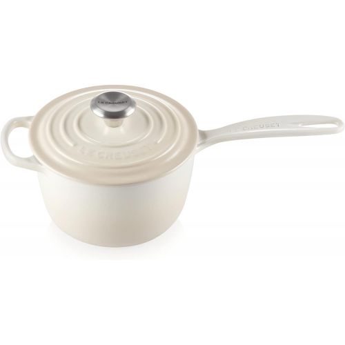 르크루제 Le Creuset LS2518-16716SS Signature Saucepan, 1.75 QT, Meringue