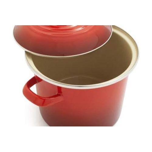 르크루제 Le Creuset Enamel-on-Steel 8-Quart Covered Stockpot, Cerise (Cherry Red)