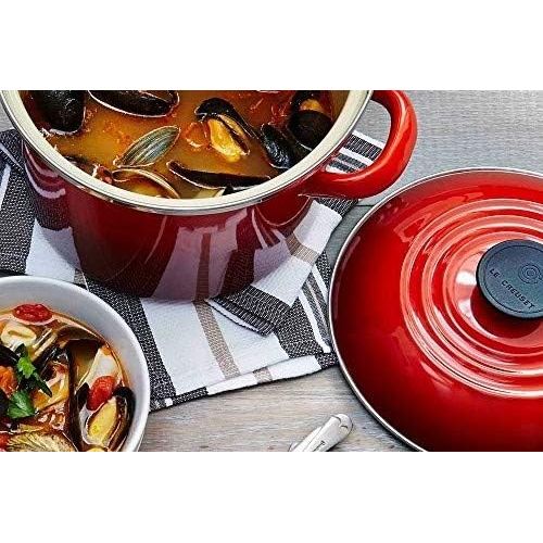 르크루제 Le Creuset Enamel-on-Steel 8-Quart Covered Stockpot, Cerise (Cherry Red)