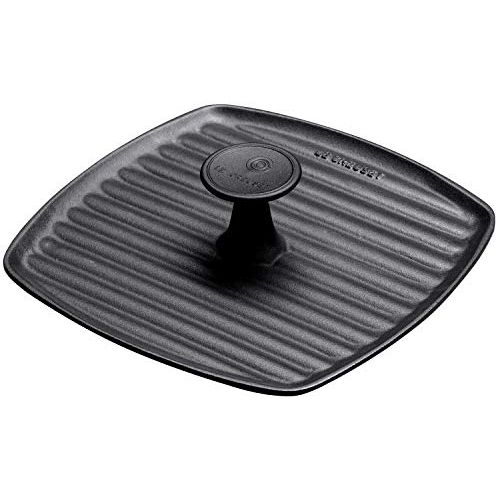 르크루제 Le Creuset L2053-2600 Enameled Cast-Iron 9-Inch Panini Press, Matte Black