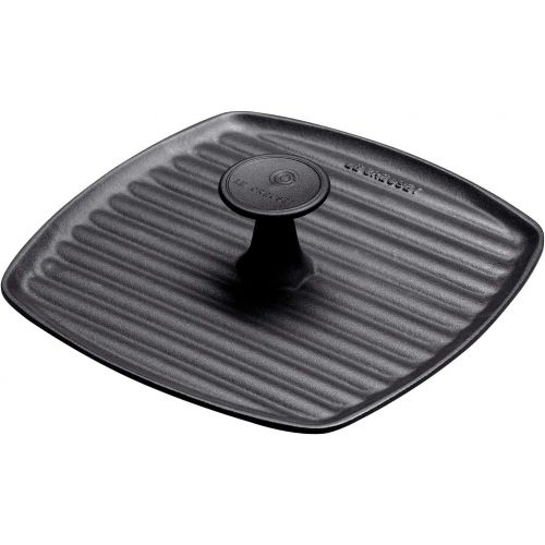 르크루제 Le Creuset L2053-2600 Enameled Cast-Iron 9-Inch Panini Press, Matte Black