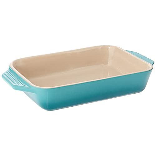 르크루제 Le Creuset PG1047S-2617 Stoneware Rectangular Dish, 10.5 by 7-Inch, Caribbean