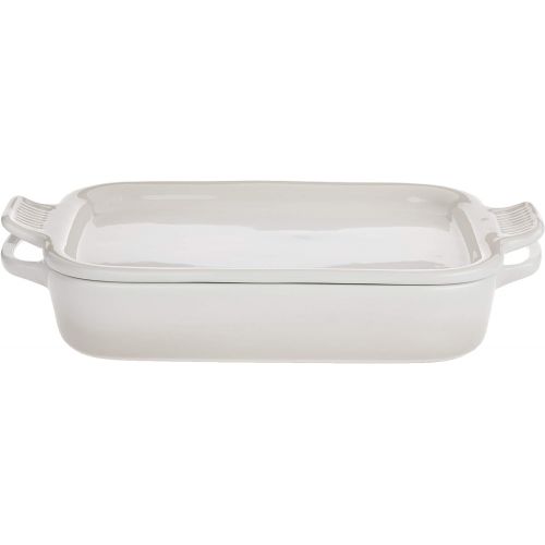 르크루제 Le Creuset PG2015-13716 Rectangular Dish with Platter Lid, 14 3/4x9x2 1/2 (2.75 qt.), Meringue