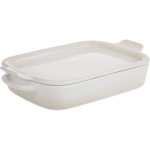 르크루제 Le Creuset PG2015-13716 Rectangular Dish with Platter Lid, 14 3/4x9x2 1/2 (2.75 qt.), Meringue