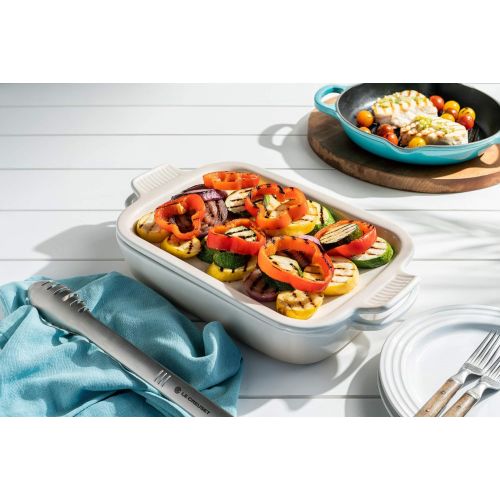 르크루제 Le Creuset PG2015-13716 Rectangular Dish with Platter Lid, 14 3/4x9x2 1/2 (2.75 qt.), Meringue