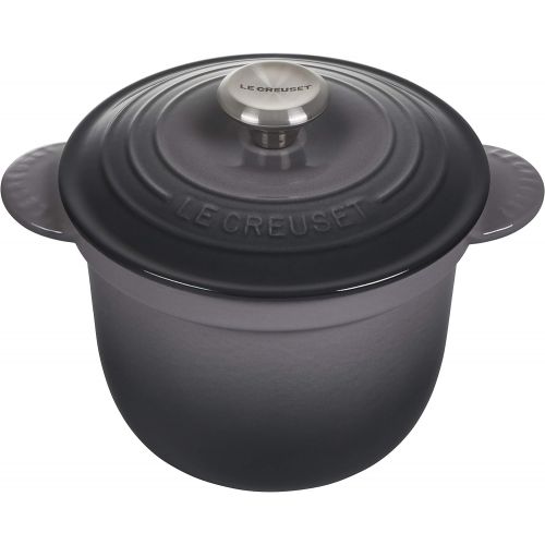 르크루제 Le Creuset LS4101S-187FSS Enameled Cast Iron Rice Pot with Stoneware Insert, 2.25-Quart, Oyster