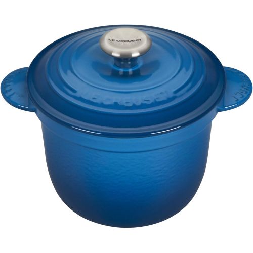 르크루제 Le Creuset LS4101S-1859SS Enameled Cast Iron Rice Pot with Stoneware Insert, 2.25-Quart, Marseille