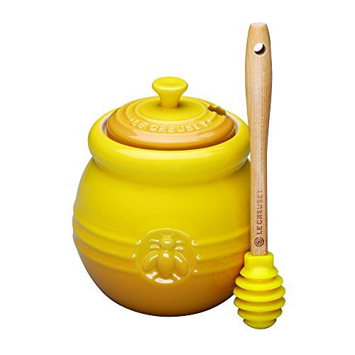 르크루제 Le Creuset PG1015-1070 Stoneware Honey Pot, 16-Ounce, Dijon