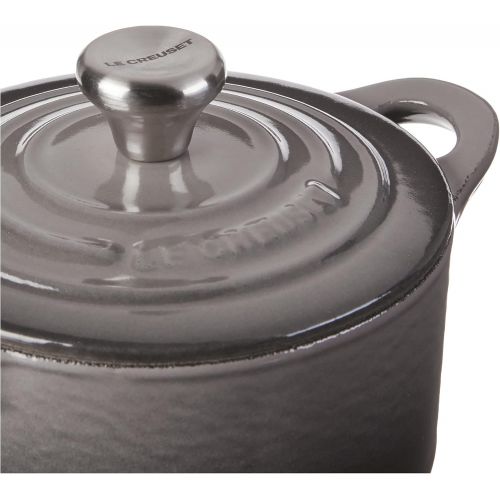 르크루제 Le Creuset L2501-10S7F Enameled Cast-Iron Mini Cocotte, 1/3-Quart, Oyster