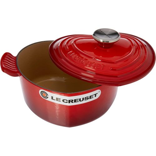 르크루제 Le Creuset L25C1-0267S Cast Iron Dutch Oven, 2 Quart, Cerise