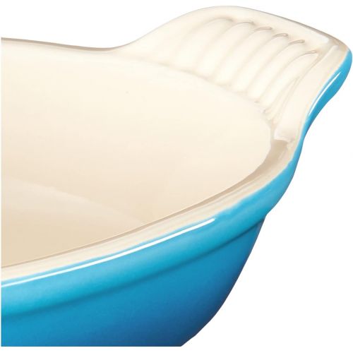 르크루제 Le Creuset PG0400-202 Heritage Stoneware Oval Au Gratin Dish, 24-Ounce, Flame