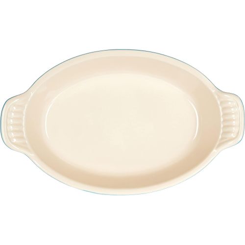 르크루제 Le Creuset PG0400-202 Heritage Stoneware Oval Au Gratin Dish, 24-Ounce, Flame