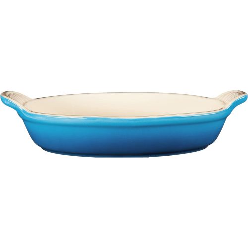 르크루제 Le Creuset PG0400-202 Heritage Stoneware Oval Au Gratin Dish, 24-Ounce, Flame