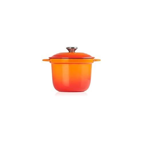 르크루제 Le Creuset LS4101S-182SS Enameled Cast Iron Rice Pot with Stoneware Insert, 2.25-Quart, Flame