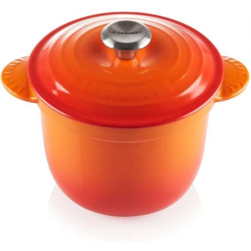 르크루제 Le Creuset LS4101S-182SS Enameled Cast Iron Rice Pot with Stoneware Insert, 2.25-Quart, Flame