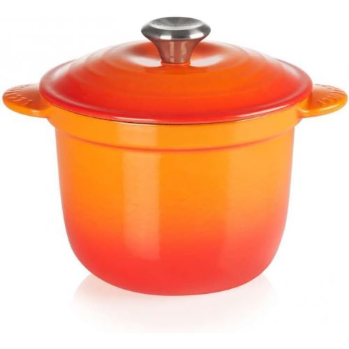 르크루제 Le Creuset LS4101S-182SS Enameled Cast Iron Rice Pot with Stoneware Insert, 2.25-Quart, Flame