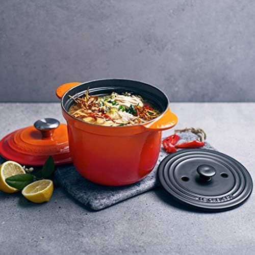 르크루제 Le Creuset LS4101S-182SS Enameled Cast Iron Rice Pot with Stoneware Insert, 2.25-Quart, Flame