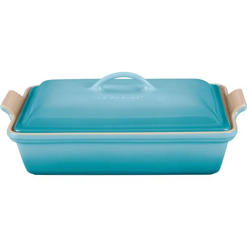 르크루제 Le Creuset Heritage Caribbean Stoneware Covered Rectangular Casserole Dish, 4 Quart