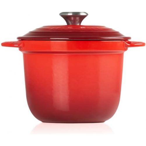 르크루제 Le Creuset LS4101S-1867SS Enameled Cast Iron Rice Pot with Stoneware Insert, 2.25-Quart, Cerise