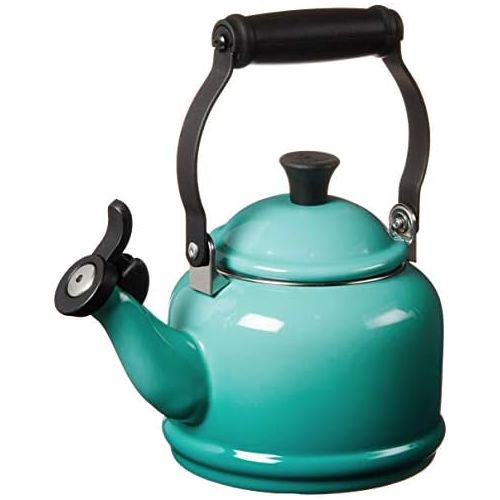 르크루제 Le Creuset Q9401-17 Enamel-on-Steel Demi Teakettle, 1-1/4-Quart, Caribbean