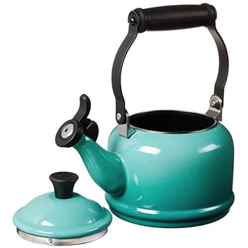 르크루제 Le Creuset Q9401-17 Enamel-on-Steel Demi Teakettle, 1-1/4-Quart, Caribbean